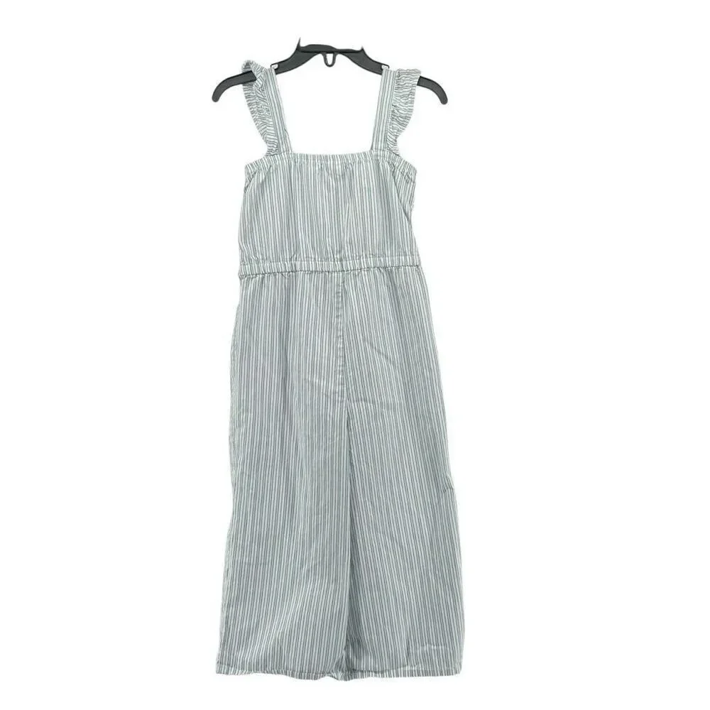 Carter’s Girls Blue Striped Smocked 100% Cotton Sleeveless Jumpsuit Size 5